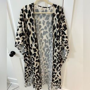 Leopard kimono/swimsuit cover up